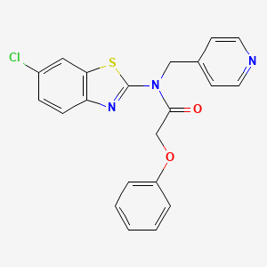 molecular formula C21H16ClN3O2S B3012029 N-(6-chlorobenzo[d]thiazol-2-yl)-2-phenoxy-N-(pyridin-4-ylmethyl)acetamide CAS No. 923194-97-2