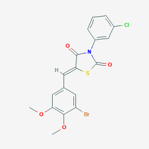 molecular formula C18H13BrClNO4S B301203 5-(3-Bromo-4,5-dimethoxybenzylidene)-3-(3-chlorophenyl)-1,3-thiazolidine-2,4-dione 