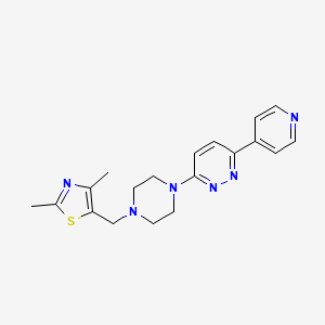 molecular formula C19H22N6S B3012034 2,4-Dimethyl-5-[[4-(6-pyridin-4-ylpyridazin-3-yl)piperazin-1-yl]methyl]-1,3-thiazole CAS No. 2380173-64-6