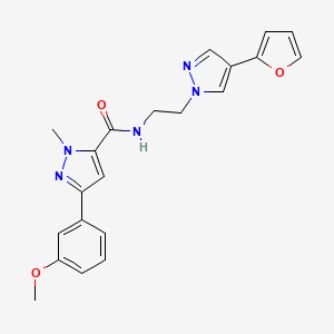N-(2-(4-(furan-2-yl)-1H-pyrazol-1-yl)ethyl)-3-(3-methoxyphenyl)-1-methyl-1H-pyrazole-5-carboxamide