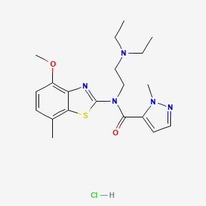 molecular formula C20H28ClN5O2S B3012038 N-(2-(diethylamino)ethyl)-N-(4-methoxy-7-methylbenzo[d]thiazol-2-yl)-1-methyl-1H-pyrazole-5-carboxamide hydrochloride CAS No. 1184970-31-7