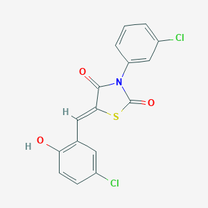 molecular formula C16H9Cl2NO3S B301204 5-(5-Chloro-2-hydroxybenzylidene)-3-(3-chlorophenyl)-1,3-thiazolidine-2,4-dione 