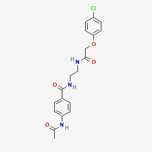 molecular formula C19H20ClN3O4 B3012044 4-乙酰氨基-N-(2-(2-(4-氯苯氧基)乙酰氨基)乙基)苯甲酰胺 CAS No. 1021137-04-1