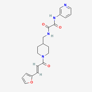 molecular formula C20H22N4O4 B3012045 (E)-N1-((1-(3-(呋喃-2-基)丙烯酰)哌啶-4-基)甲基)-N2-(吡啶-3-基)草酰胺 CAS No. 1235699-09-8