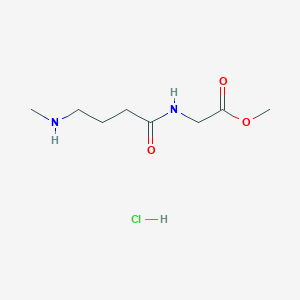 molecular formula C8H17ClN2O3 B3012048 2-[4-(甲基氨基)丁酰氨基]乙酸甲酯；盐酸盐 CAS No. 2567502-95-6