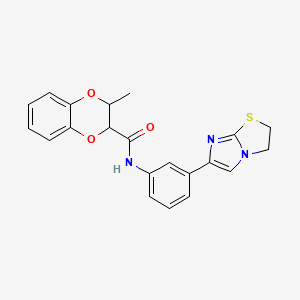 molecular formula C21H19N3O3S B3012052 N-(3-(2,3-二氢咪唑并[2,1-b]噻唑-6-基)苯基)-3-甲基-2,3-二氢苯并[b][1,4]二噁英-2-甲酰胺 CAS No. 1226443-76-0