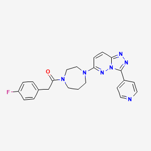 molecular formula C23H22FN7O B3012053 2-(4-Fluorophenyl)-1-[4-(3-pyridin-4-yl-[1,2,4]triazolo[4,3-b]pyridazin-6-yl)-1,4-diazepan-1-yl]ethanone CAS No. 2380184-95-0
