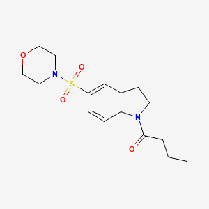 molecular formula C16H22N2O4S B3012056 1-(5-(Morpholinosulfonyl)indolin-1-yl)butan-1-one CAS No. 919053-95-5