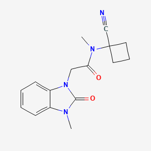 molecular formula C16H18N4O2 B3012059 N-(1-cyanocyclobutyl)-N-methyl-2-(3-methyl-2-oxo-2,3-dihydro-1H-1,3-benzodiazol-1-yl)acetamide CAS No. 1252149-79-3