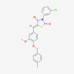 molecular formula C25H20ClNO4S B301206 3-(3-Chlorophenyl)-5-{3-methoxy-4-[(4-methylbenzyl)oxy]benzylidene}-1,3-thiazolidine-2,4-dione 