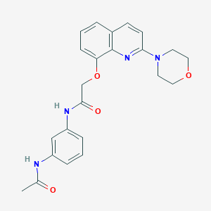N-(3-acetamidophenyl)-2-((2-morpholinoquinolin-8-yl)oxy)acetamide
