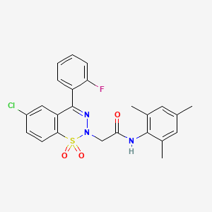 molecular formula C24H21ClFN3O3S B3012065 2-(6-氯-4-(2-氟苯基)-1,1-二氧化-2H-苯并[e][1,2,3]噻二嗪-2-基)-N-间苯二甲酰胺 CAS No. 1031619-49-4