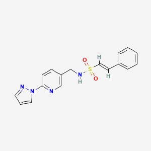 (E)-2-phenyl-N-[(6-pyrazol-1-ylpyridin-3-yl)methyl]ethenesulfonamide