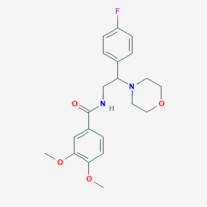 molecular formula C21H25FN2O4 B3012072 N-(2-(4-fluorophenyl)-2-morpholinoethyl)-3,4-dimethoxybenzamide CAS No. 941964-82-5