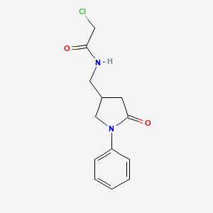 2-Chloro-N-[(5-oxo-1-phenylpyrrolidin-3-yl)methyl]acetamide