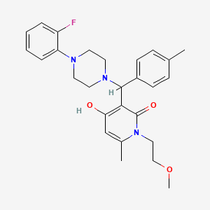 3-((4-(2-fluorophenyl)piperazin-1-yl)(p-tolyl)methyl)-4-hydroxy-1-(2-methoxyethyl)-6-methylpyridin-2(1H)-one