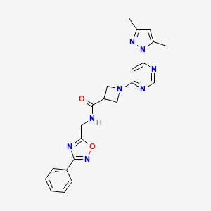 1-(6-(3,5-dimethyl-1H-pyrazol-1-yl)pyrimidin-4-yl)-N-((3-phenyl-1,2,4-oxadiazol-5-yl)methyl)azetidine-3-carboxamide
