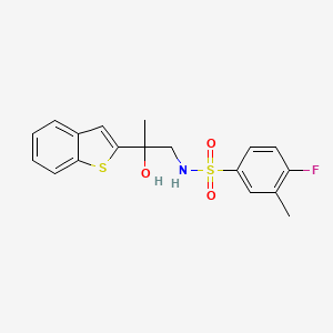 N-(2-(benzo[b]thiophen-2-yl)-2-hydroxypropyl)-4-fluoro-3-methylbenzenesulfonamide