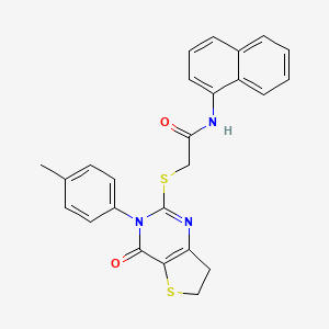 2-[[3-(4-methylphenyl)-4-oxo-6,7-dihydrothieno[3,2-d]pyrimidin-2-yl]sulfanyl]-N-naphthalen-1-ylacetamide