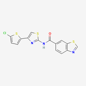 N-[4-(5-chlorothiophen-2-yl)-1,3-thiazol-2-yl]-1,3-benzothiazole-6-carboxamide