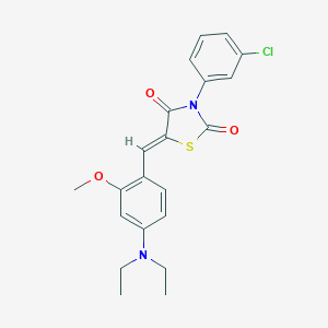 molecular formula C21H21ClN2O3S B301210 3-(3-Chlorophenyl)-5-[4-(diethylamino)-2-methoxybenzylidene]-1,3-thiazolidine-2,4-dione 