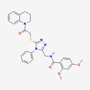 molecular formula C29H29N5O4S B3012106 N-((5-((2-(3,4-dihydroquinolin-1(2H)-yl)-2-oxoethyl)thio)-4-phenyl-4H-1,2,4-triazol-3-yl)methyl)-2,4-dimethoxybenzamide CAS No. 391945-36-1
