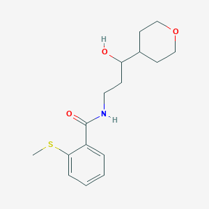 N-(3-hydroxy-3-(tetrahydro-2H-pyran-4-yl)propyl)-2-(methylthio)benzamide