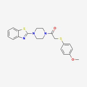 molecular formula C20H21N3O2S2 B3012122 1-(4-(Benzo[d]thiazol-2-yl)piperazin-1-yl)-2-((4-methoxyphenyl)thio)ethanone CAS No. 941951-37-7