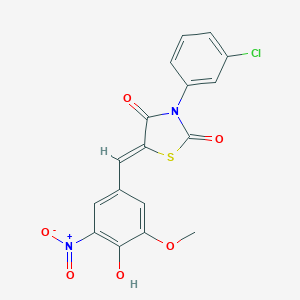 molecular formula C17H11ClN2O6S B301213 3-(3-Chlorophenyl)-5-(4-hydroxy-3-methoxy-5-nitrobenzylidene)-1,3-thiazolidine-2,4-dione 