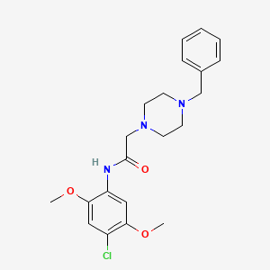 molecular formula C21H26ClN3O3 B3012132 2-(4-benzylpiperazin-1-yl)-N-(4-chloro-2,5-dimethoxyphenyl)acetamide CAS No. 868256-34-2