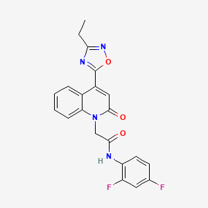 N-(2,4-difluorophenyl)-2-(4-(3-ethyl-1,2,4-oxadiazol-5-yl)-2-oxoquinolin-1(2H)-yl)acetamide