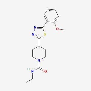 molecular formula C17H22N4O2S B3012140 N-乙基-4-(5-(2-甲氧基苯基)-1,3,4-噻二唑-2-基)哌啶-1-甲酰胺 CAS No. 1170052-93-3