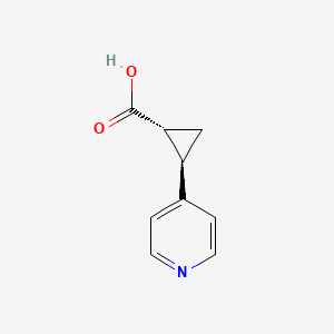 molecular formula C9H9NO2 B3012141 trans-2-(Pyridin-4-YL)cyclopropanecarboxylic acid CAS No. 801149-24-6