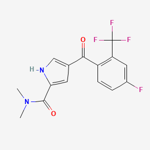 molecular formula C15H12F4N2O2 B3012142 4-[4-fluoro-2-(trifluoromethyl)benzoyl]-N,N-dimethyl-1H-pyrrole-2-carboxamide CAS No. 477852-60-1