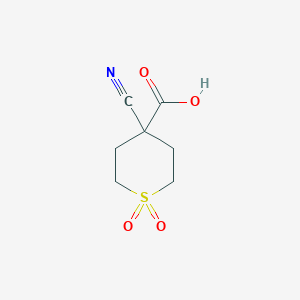 molecular formula C7H9NO4S B3012145 4-Cyano-1,1-dioxo-1lambda6-thiane-4-carboxylic acid CAS No. 1935323-61-7