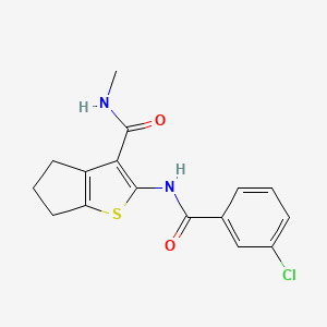 molecular formula C16H15ClN2O2S B3012149 2-[(3-氯苯甲酰)氨基]-N-甲基-5,6-二氢-4H-环戊并[b]噻吩-3-甲酰胺 CAS No. 893092-48-3