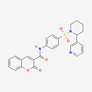 2-oxo-N-(4-((2-(pyridin-3-yl)piperidin-1-yl)sulfonyl)phenyl)-2H-chromene-3-carboxamide