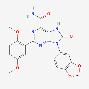 9-(1,3-benzodioxol-5-yl)-2-(2,5-dimethoxyphenyl)-8-oxo-8,9-dihydro-7H-purine-6-carboxamide