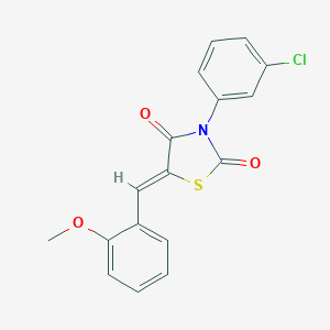 molecular formula C17H12ClNO3S B301217 3-(3-Chlorophenyl)-5-(2-methoxybenzylidene)-1,3-thiazolidine-2,4-dione 