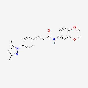 N-(2,3-dihydrobenzo[b][1,4]dioxin-6-yl)-3-(4-(3,5-dimethyl-1H-pyrazol-1-yl)phenyl)propanamide