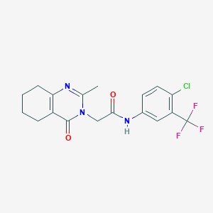 molecular formula C18H17ClF3N3O2 B3012173 N-(4-氯-3-(三氟甲基)苯基)-2-(2-甲基-4-氧代-5,6,7,8-四氢喹唑啉-3(4H)-基)乙酰胺 CAS No. 1251704-00-3