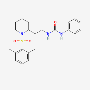 molecular formula C23H31N3O3S B3012176 1-(2-(1-(Mesitylsulfonyl)piperidin-2-yl)ethyl)-3-phenylurea CAS No. 898446-02-1
