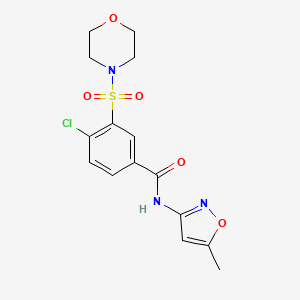 molecular formula C15H16ClN3O5S B3012180 4-chloro-N-(5-methyl-1,2-oxazol-3-yl)-3-(morpholin-4-ylsulfonyl)benzamide CAS No. 838811-67-9