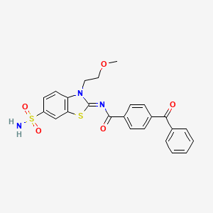 molecular formula C24H21N3O5S2 B3012181 (Z)-4-benzoyl-N-(3-(2-methoxyethyl)-6-sulfamoylbenzo[d]thiazol-2(3H)-ylidene)benzamide CAS No. 865159-78-0