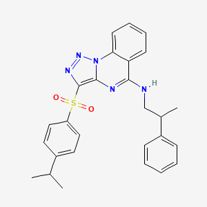 3-[(4-isopropylphenyl)sulfonyl]-N-(2-phenylpropyl)[1,2,3]triazolo[1,5-a]quinazolin-5-amine