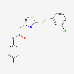 2-(2-((3-chlorobenzyl)thio)thiazol-4-yl)-N-(4-fluorophenyl)acetamide