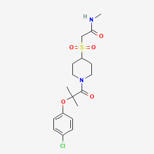 2-((1-(2-(4-chlorophenoxy)-2-methylpropanoyl)piperidin-4-yl)sulfonyl)-N-methylacetamide