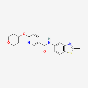 molecular formula C19H19N3O3S B3012196 N-(2-methylbenzo[d]thiazol-5-yl)-6-((tetrahydro-2H-pyran-4-yl)oxy)nicotinamide CAS No. 1903025-60-4