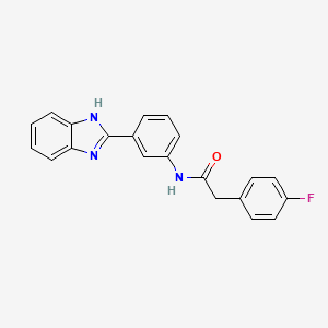 molecular formula C21H16FN3O B3012197 N-(3-(1H-benzo[d]imidazol-2-yl)phenyl)-2-(4-fluorophenyl)acetamide CAS No. 899958-52-2