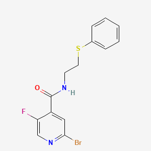 2-bromo-5-fluoro-N-[2-(phenylsulfanyl)ethyl]pyridine-4-carboxamide